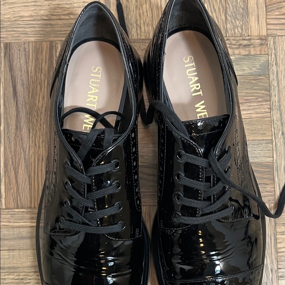 STUART WEITZMAN Womens Darra Patent Leather Brogue Oxfords Black size 9.5 B - Picture 12 of 16